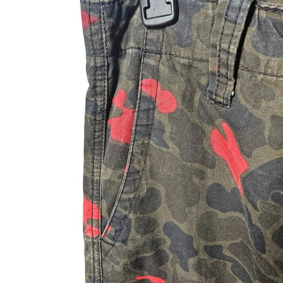 Mens Smoke Rise Camouflage Cargo Shorts W/ Drawstring Hem & Pockets Size 34 Cott - Picture 6 of 8